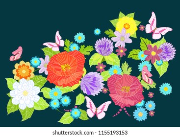 vintage blossom pattern for your design