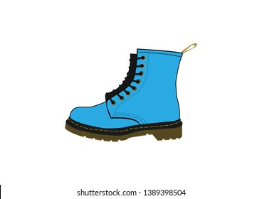 Vintage Blue Boots Design Vector