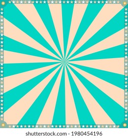 Vintage blue circus background template. Vector illustration