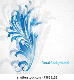 Vintage blue floral background.Vector eps10