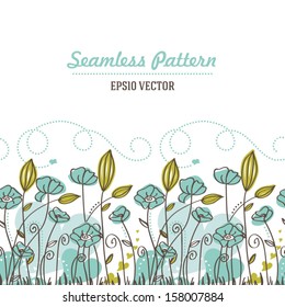 vintage blue floral pattern background