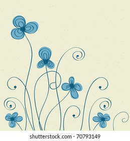 Vintage blue flowers card