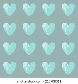 vintage blue heart seamless pattern, vector, Endless texture can be used for wallpaper, pattern fills, web page,background,surface