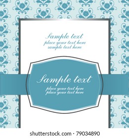vintage blue invitation