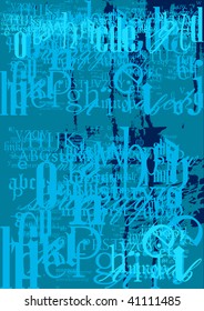 Vintage blue letter and grunge design style.
