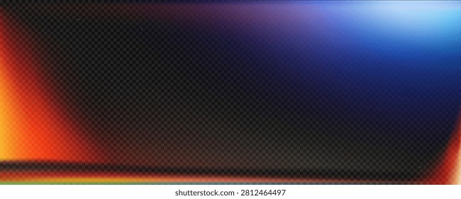Vintage blue and orange light leak camera film effect background, retro yellow lens flare photo overlay filter. Retro exposed photography film wallpaper. Old vintage photo filter texture template bg