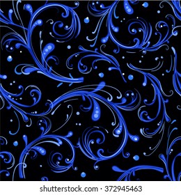 Vintage blue pattern for  porcelain and textile