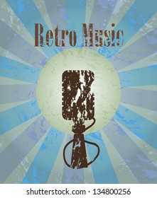 A vintage blue poster with a texture.