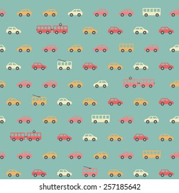 Vintage blue pretty town pattern