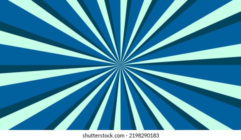 Vintage blauer, radialer Sonnenbursthintergrund.