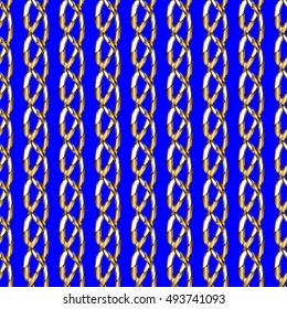Vintage blue seamless pattern with gradient golden flowers, vector