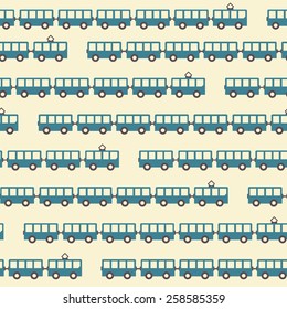 Vintage blue tram pattern