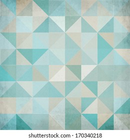 Vintage blue triangular vector background