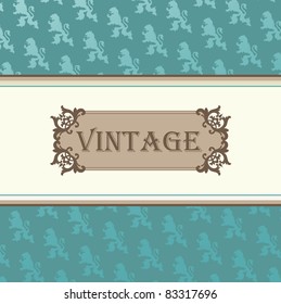 Vintage blue vector background card or book cover