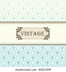Vintage blue vector background card or book cover