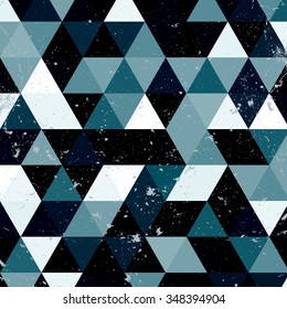 Vintage  blue and white triangle pattern.Geometric hipster retro background with place for your text. Retro triangle background. Colorful-mosaic-banner