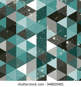 Vintage  blue and white triangle pattern.Geometric hipster retro background with place for your text. Retro triangle background. Colorful-mosaic-banner