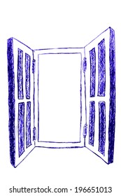 vintage blue window 