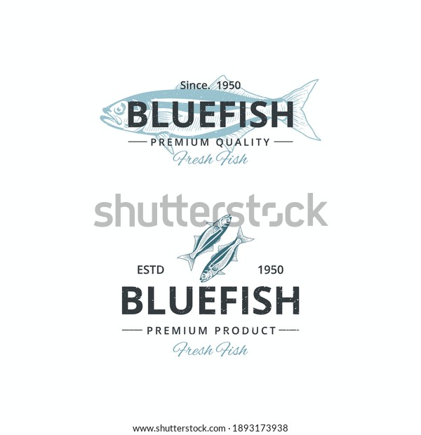 Vintage bluefish\
logo template for\
restaurant