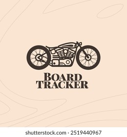 Vintage Board tracker motorcycle logo, icon, sign, symbol vector illustration