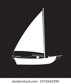 vintage Boat flat icon, vector