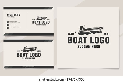Vintage boat logo template monogram style