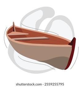 vintage boat with seats. A rowing boat for boat trips and fishing.