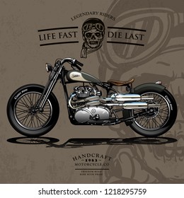 Vintage Bobber Motorcycle Poster