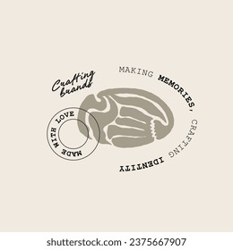Vintage Boho Flower logo template illustration for branding