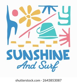 Vintage boho summer beach design, Summer paradise t-shirt design, Colorful summer beach poster, Aesthetic bohemian summer