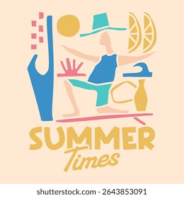 Vintage boho summer beach design, Summer paradise t-shirt design, Colorful summer beach poster, Aesthetic bohemian summer