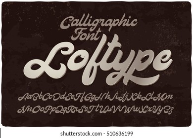 Vintage Bold Calligraphic Brush Font Named 