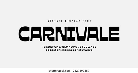 Vintage Bold Dsiplay Font. Urban culture lettering for fashion, logo, brand etc. Typography Typeface Uppercase Lowercase. Editable Vector Illustration Font	