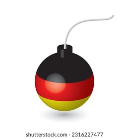 vintage bomb, german flag, vector illustration 