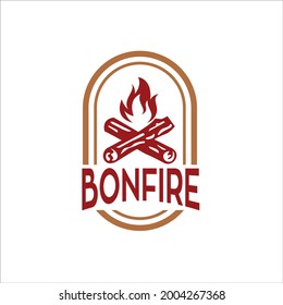 vintage bonfire colorful logo vector