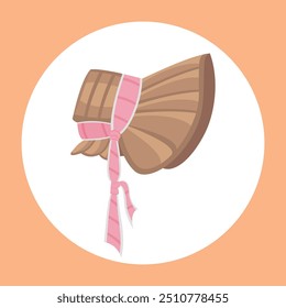 Vintage Bonnet Women's Hat Cute Simple Pastel Illustration