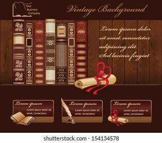 Vintage Book Background for Web Template