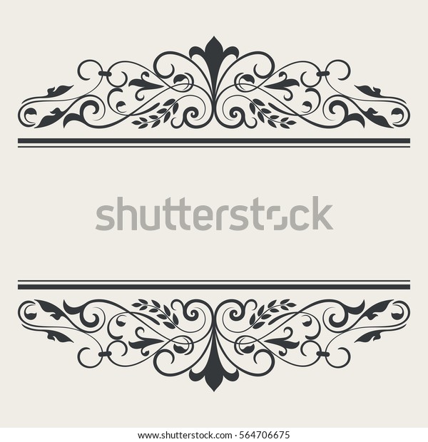Vintage book\
or card title borders vector\
template.