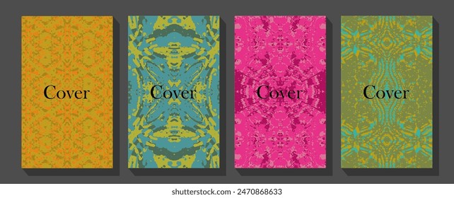 Vintage Book Cover. Vector Illustration  Rough Damaged Shabby Scratched Wrinkled Paper Cardboard Texture. 