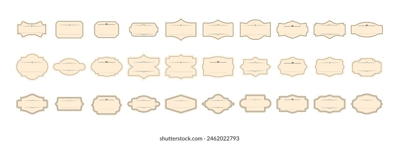 Vintage Book Label Design Element Vector Set