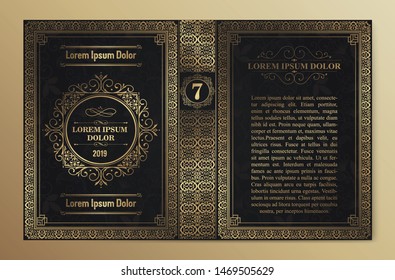 Vintage book layouts and design - covers and pages, classical rich frames, dividers, corners, borders, luxury ornaments and decorations, beautiful pages templates for creative design.