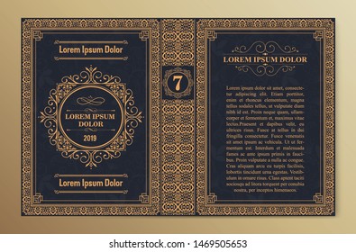 Vintage book layouts and design - covers and pages, classical rich frames, dividers, corners, borders, luxury ornaments and decorations, beautiful pages templates for creative design.