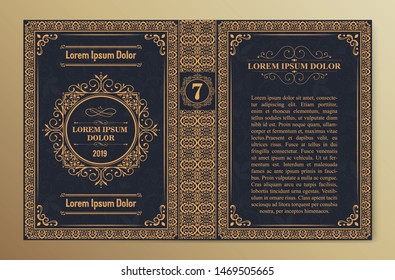 Vintage Book Layouts Design Covers Pages Stock Vector (Royalty Free ...