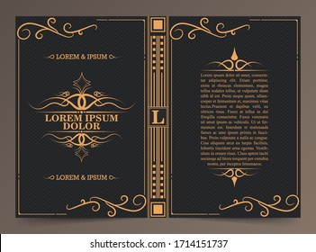 Vintage book layouts and design - covers and pages, classical rich frames, dividers, corners, borders, luxury ornaments and decorations, beautiful pages templates for creative design