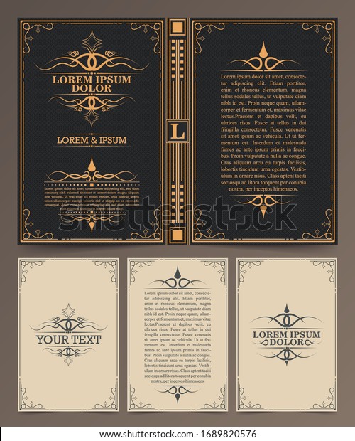 Vintage\
book layouts and design - covers and pages, classical rich frames,\
dividers, corners, borders, luxury ornaments and decorations,\
beautiful pages templates for creative\
design.	