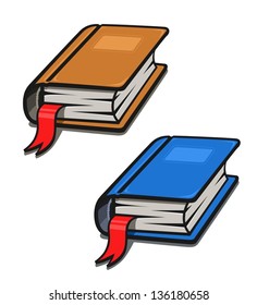 vintage book vector illustration isolated on white background EPS10. Transparent objects and opacity masks used for shadows and lights drawing