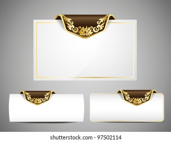 vintage bookmark on white paper , set banner