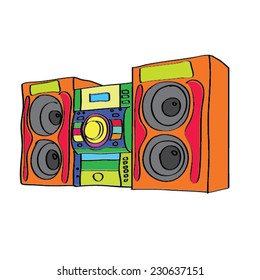 Vintage boombox banner