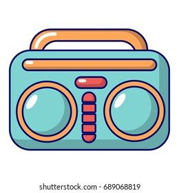 Vintage boombox icon. Cartoon illustration of vintage boombox vector icon for web design
