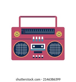 vintage boombox music icon isolated